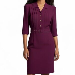 Vintage 80s belted Women's Dress